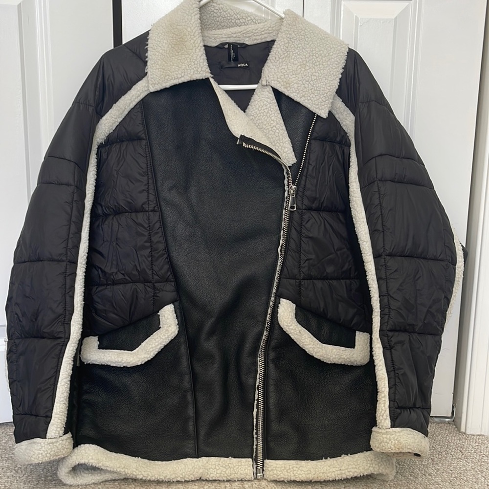 Oversized Women’s Down Leather Jacket - image 1